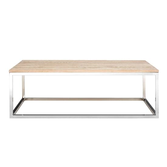 Hampro Wooden Coffee Table With Silver Frame In Natural_1