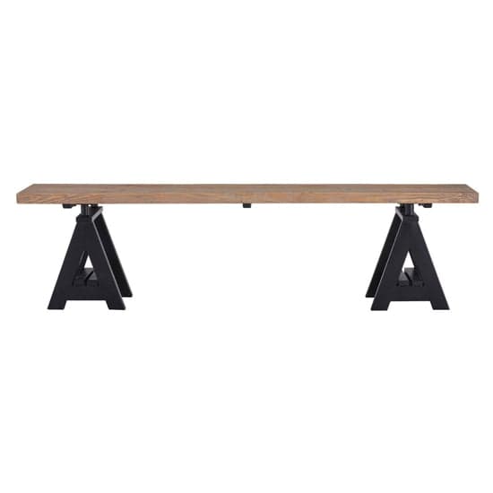 Hampro Wooden Dining Bench With Black Metal Legs In Natural_2