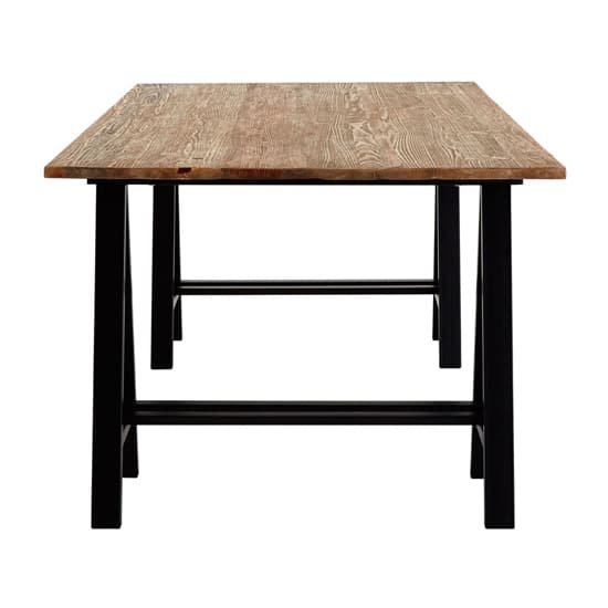 Hampro Wooden Dining Table With Black Metal Legs In Natural_3
