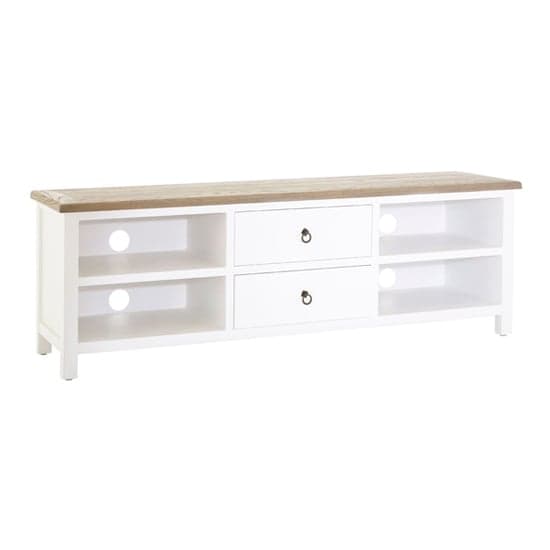 Hampro Wooden TV Stand With 2 Drawers In Oak And White_1