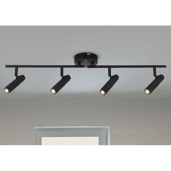 Handle Bar 4 Spot Ceiling Light Split Bar In Black