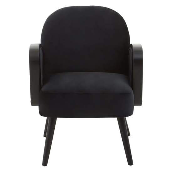 Hanford Velvet Armchair In Black With Black Wooden Legs_3