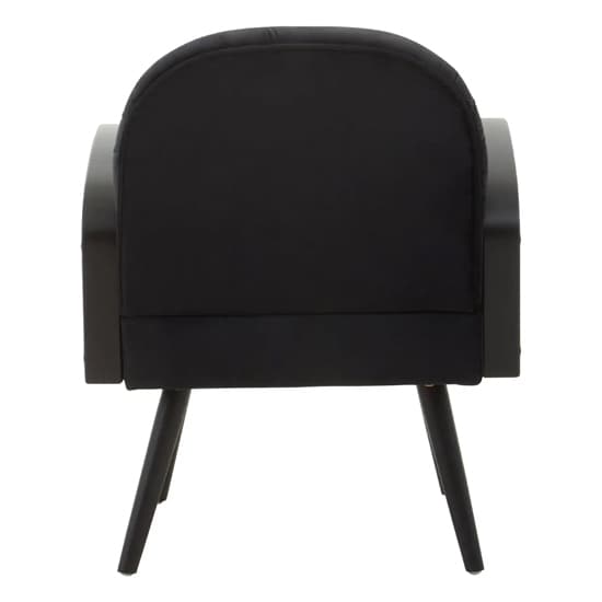Hanford Velvet Armchair In Black With Black Wooden Legs Furniture in