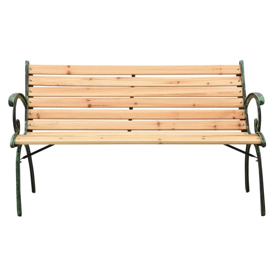 Hania Wooden Garden Seating Bench With Steel Frame In Black_2