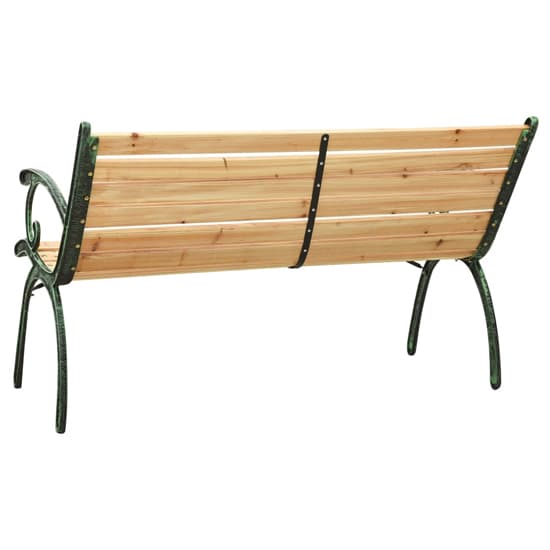 Hania Wooden Garden Seating Bench With Steel Frame In Black_4