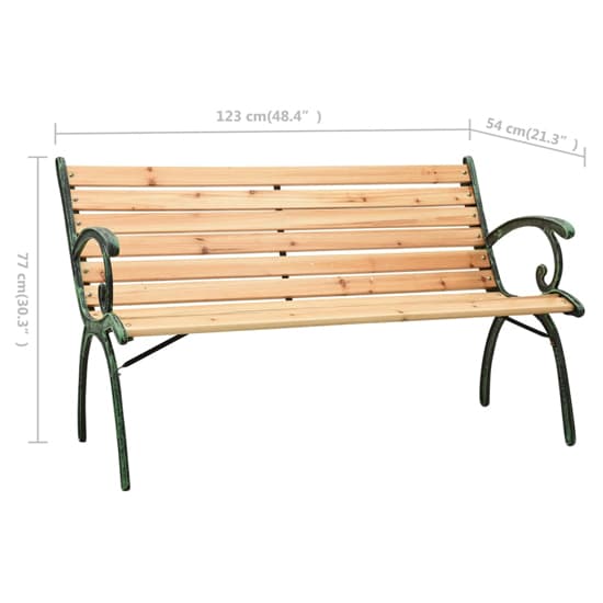 Hania Wooden Garden Seating Bench With Steel Frame In Black_5