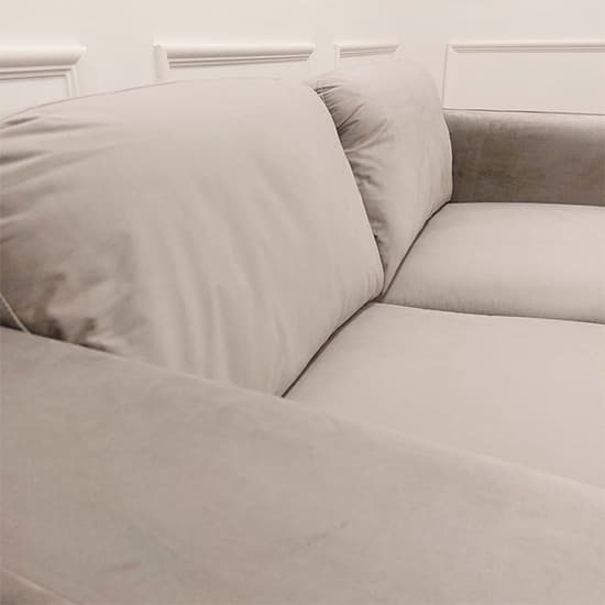 Hanley Velvet 3 + 2 Seater Sofa Set In Pebble And Grey_4