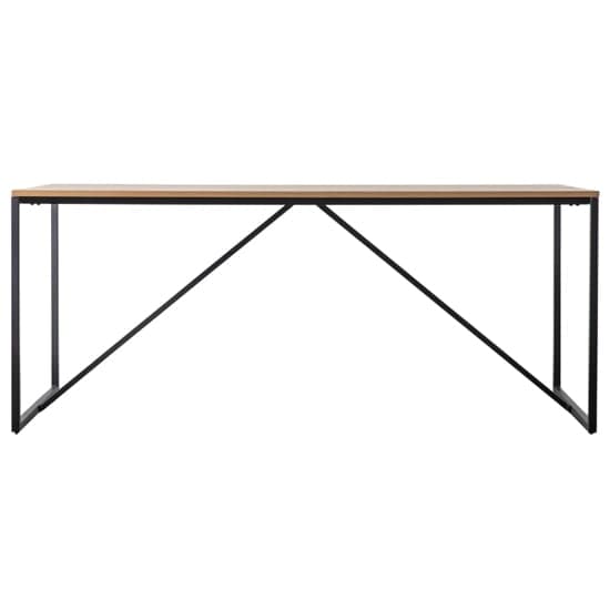 Hanley Wooden Dining Table With Black Metal Frame In Natural_1