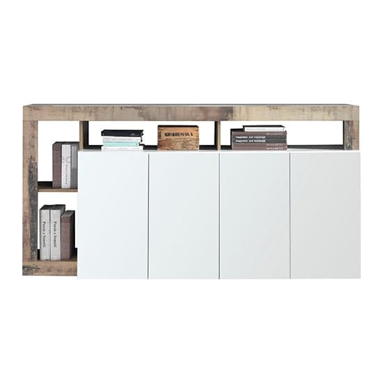 Hanmer High Gloss Sideboard With 4 Doors In White And Pero_3