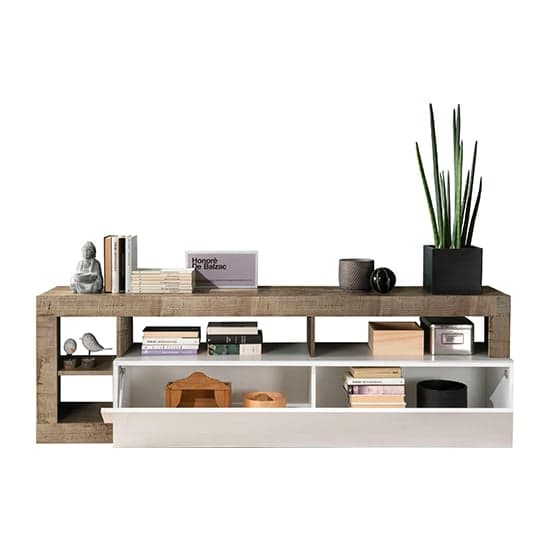 Hanmer High Gloss TV Stand With 1 Door In White And Pero_4