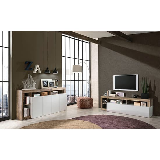 Hanmer High Gloss TV Stand With 1 Door In White And Pero_6