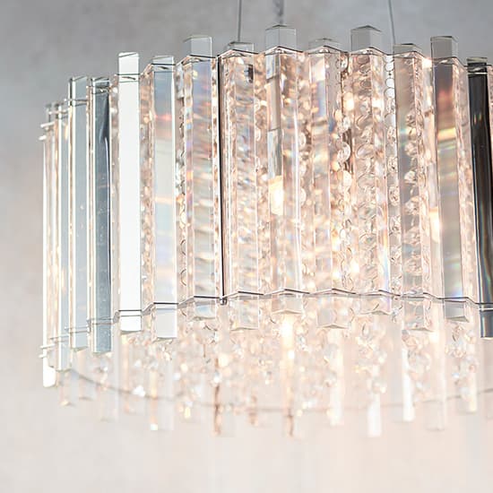 Hanna 5 Lights Clear Crystals Pendant Light In Polished Chrome_4