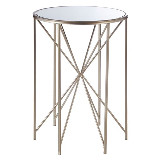 Hannah Round Mirrored Glass Top Side Table With Champagne Base_2