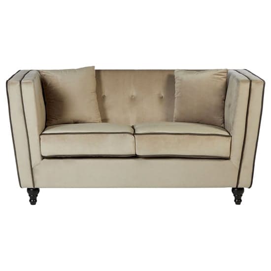 Hannah Upholstered Velvet 2 Seater Sofa In Mink_2