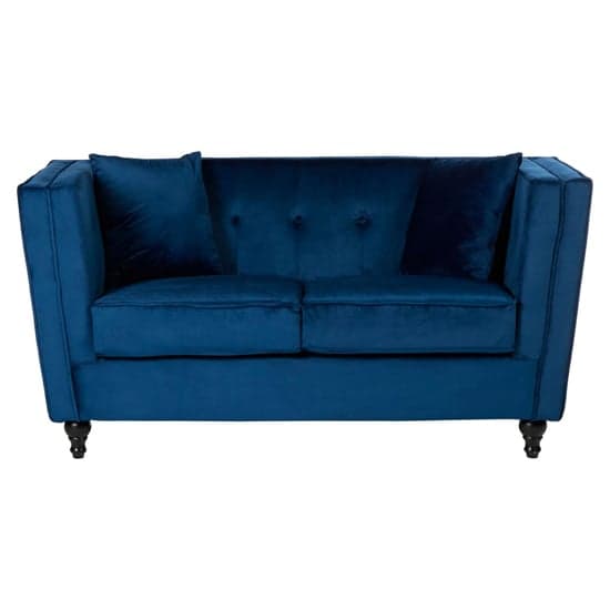 Hannah Upholstered Velvet 2 Seater Sofa In Navy Blue_2