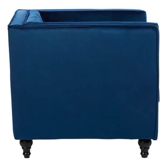 Hannah Upholstered Velvet Armchair In Navy Blue Furniture in Fashion