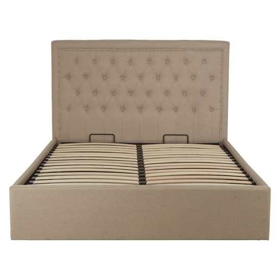 Hannata Fabric Storage Ottoman Double Bed In Beige Furniture in Fashion