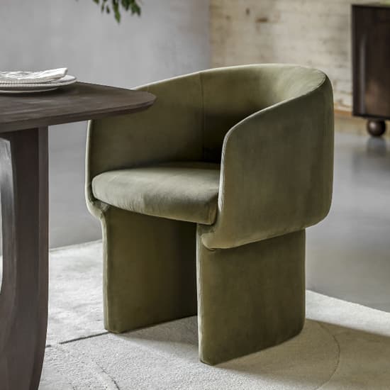 Hannover Fabric Dining Chair In Moss Green_5