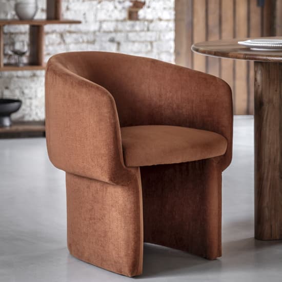 Hannover Fabric Dining Chair In Rust_5