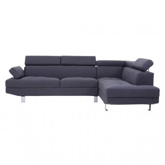 Hannover Fabric Upholstered Corner Sofa In Dark Grey_2