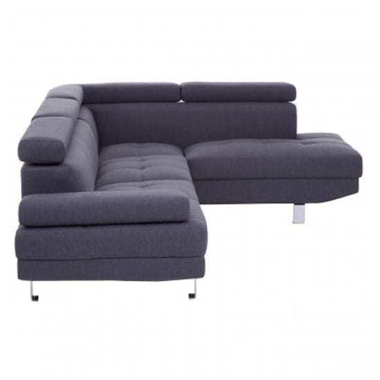 Hannover Fabric Upholstered Corner Sofa In Dark Grey_4