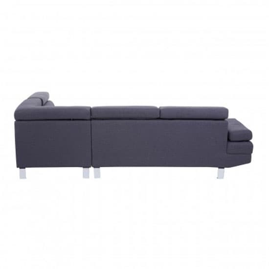Hannover Fabric Upholstered Corner Sofa In Dark Grey_5