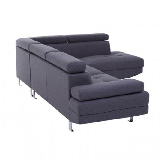 Hannover Fabric Upholstered Corner Sofa In Dark Grey_6