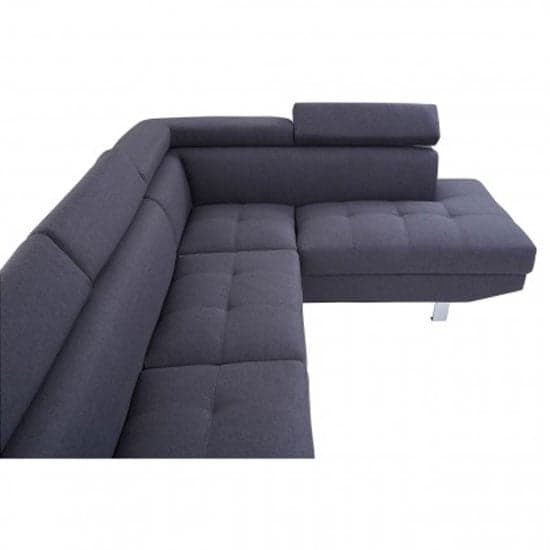 Hannover Fabric Upholstered Corner Sofa In Dark Grey_8