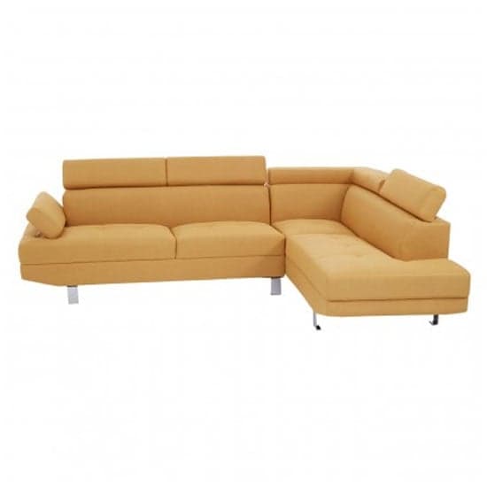Hannover Fabric Upholstered Corner Sofa In Ochre_2