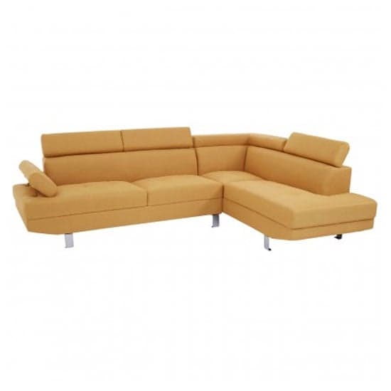 Hannover Fabric Upholstered Corner Sofa In Ochre_3