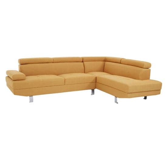 Hannover Fabric Upholstered Corner Sofa In Ochre_1