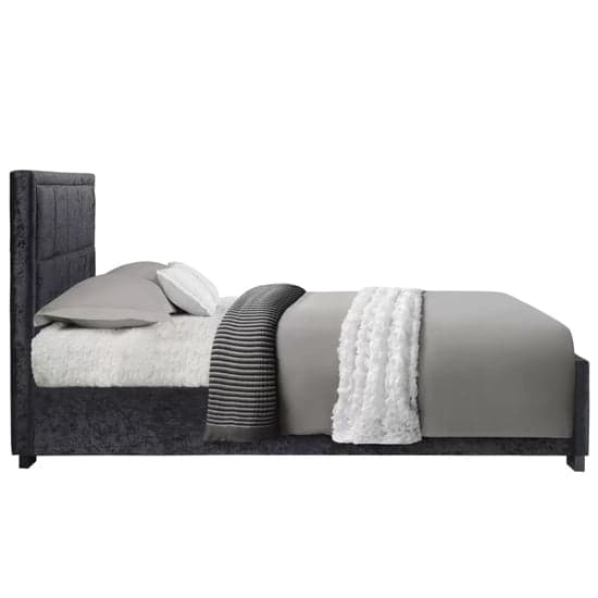 Hanover Fabric Double Bed In Black Crushed Velvet_3