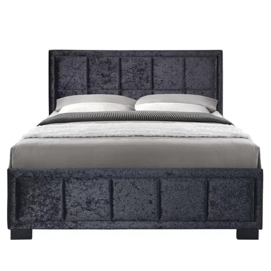 Hanover Fabric Double Bed In Black Crushed Velvet_4