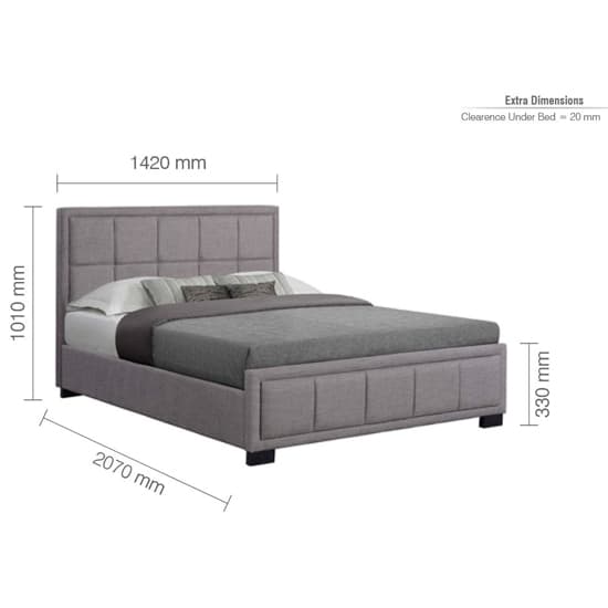 Hanover Fabric Double Bed In Grey_5