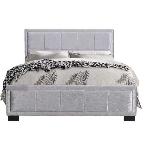 Hanover Fabric Double Bed In Steel Crushed Velvet_3