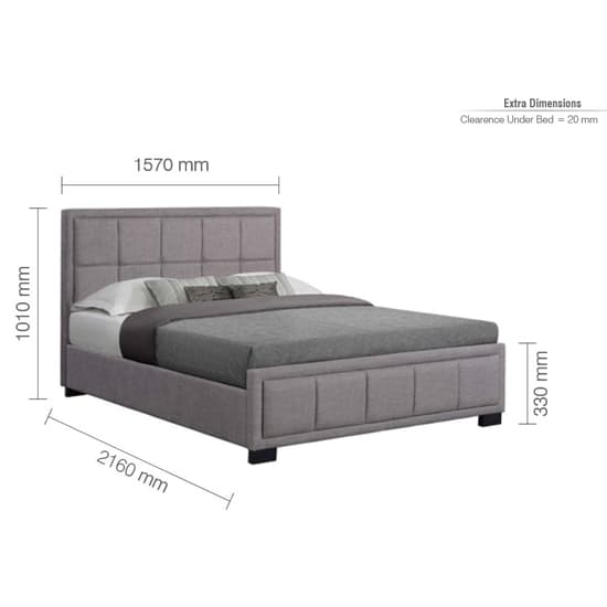 Hanover Fabric King Size Bed In Grey_5