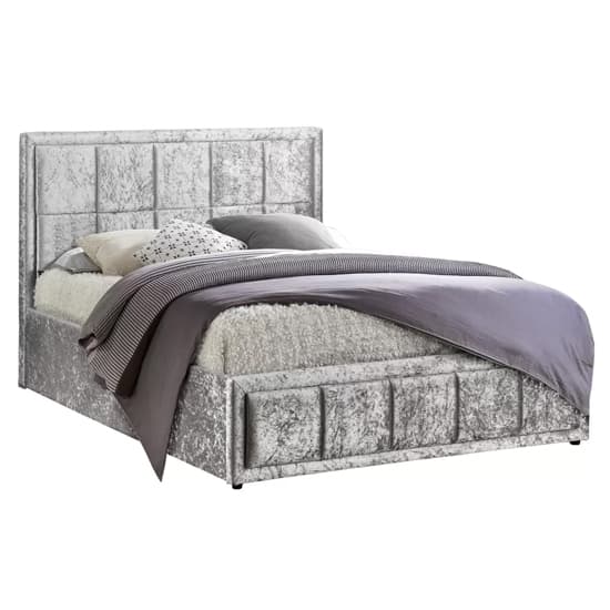 Hanover Fabric Ottoman Double Bed In Steel Crushed Velvet_3
