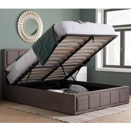 Hanover Fabric Ottoman King Size Bed In Grey_2