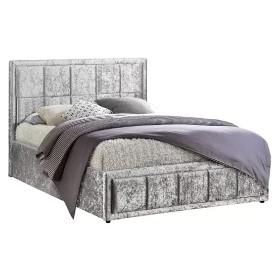 Hanover Fabric Ottoman Small Double Bed In Steel Crushed Velvet_3