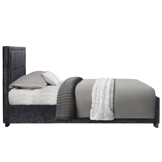 Hanover Fabric Small Double Bed In Black Crushed Velvet_3