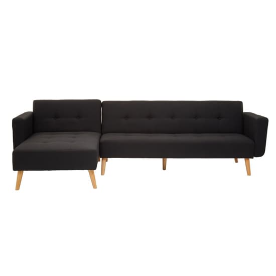 Hansa Large Velvet Corner Sofa In Black_3