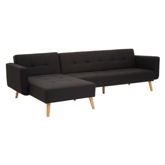 Hansa Large Velvet Corner Sofa In Black_1