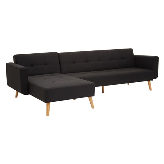 Hansa Large Velvet Corner Sofa In Black Furniture in Fashion