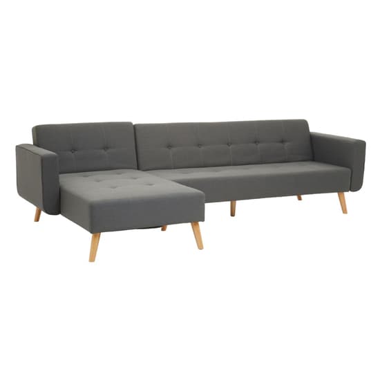 Hansa Large Velvet Corner Sofa In Grey_2