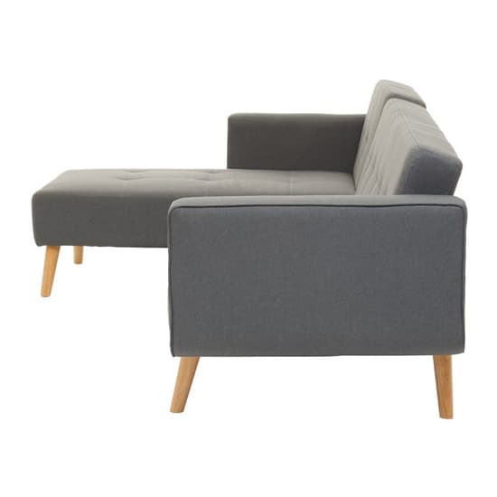 Hansa Large Velvet Corner Sofa In Grey_7