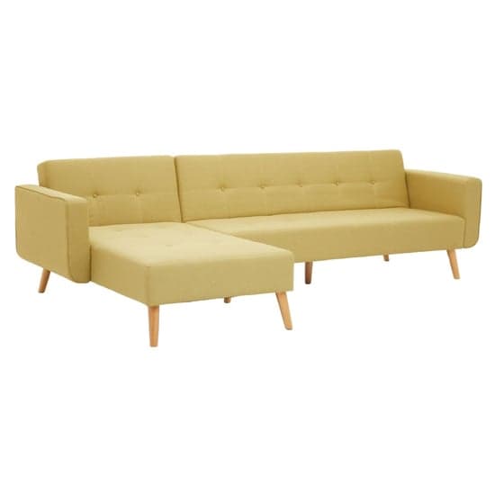 Hansa Large Velvet Corner Sofa In Olive