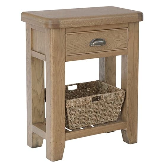 Hants Wooden 1 Drawer Telephone Table In Smoked Oak_1