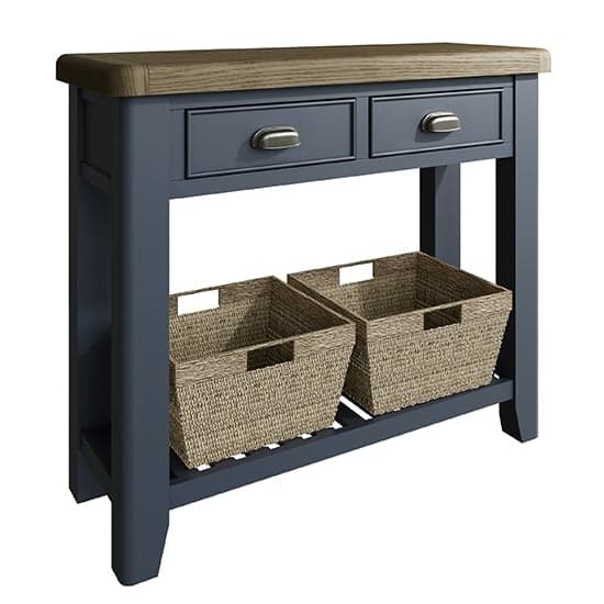 Hants Wooden 2 Drawers Console Table In Blue_2
