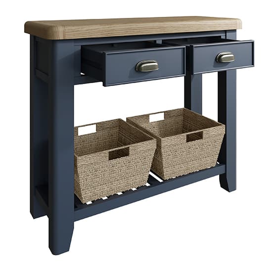 Hants Wooden 2 Drawers Console Table In Blue_3