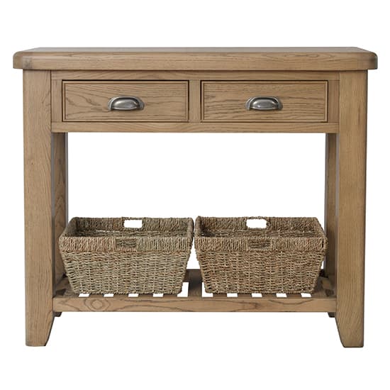 Hants Wooden 2 Drawers Console Table In Smoked Oak_3